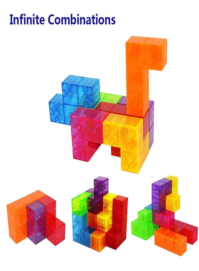 Wtohobby 2-Pack Wtohobby Magnetic Soma Cube Block- Children's Educational Toys Magnetic Tiles for Kids Stress Relief Toy Puzzle Cubes to Develops Intelligence, Ideal for Birthday Gifts (Crystal, 2 Pack) - Image 3
